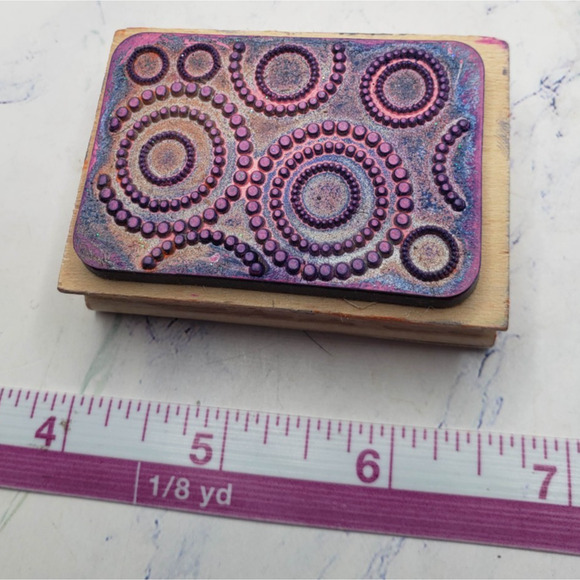 Spiral Confetti Circles Party Celebration Wood Mounted Rubber Stamp - Picture 6 of 7